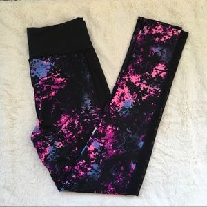 Multi Colored Workout Yoga Leggings With Mesh